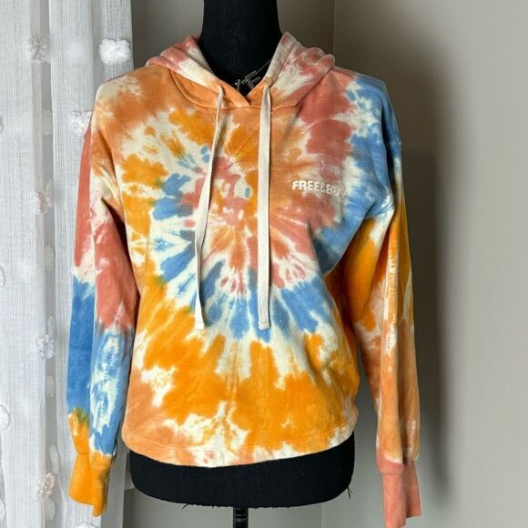 Madewell x Free & Easy tie dye long sleeve cropped pullover hoodie size small - Picture 1 of 17